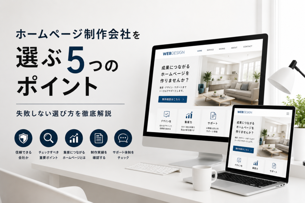 福岡でホームページ制作会社を選ぶ5つのポイント